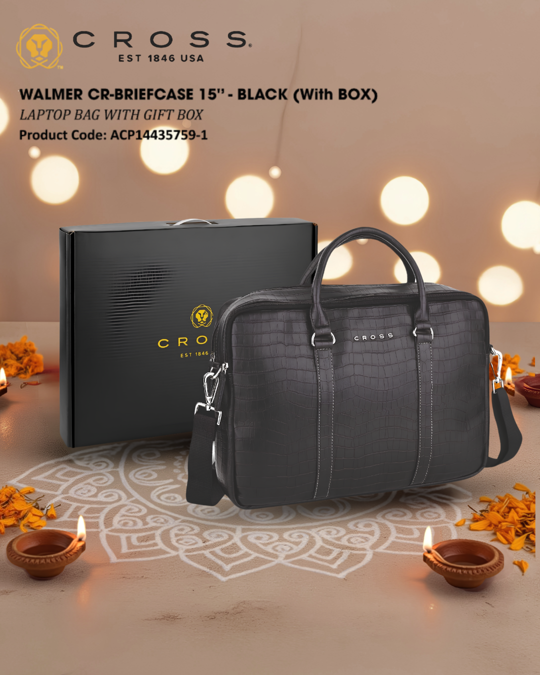 CROSS WALMER CR-BRIEFCASE 15″ – BLACK
