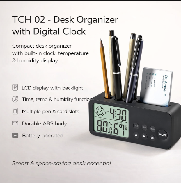 Desk Organizer with Digital Clock