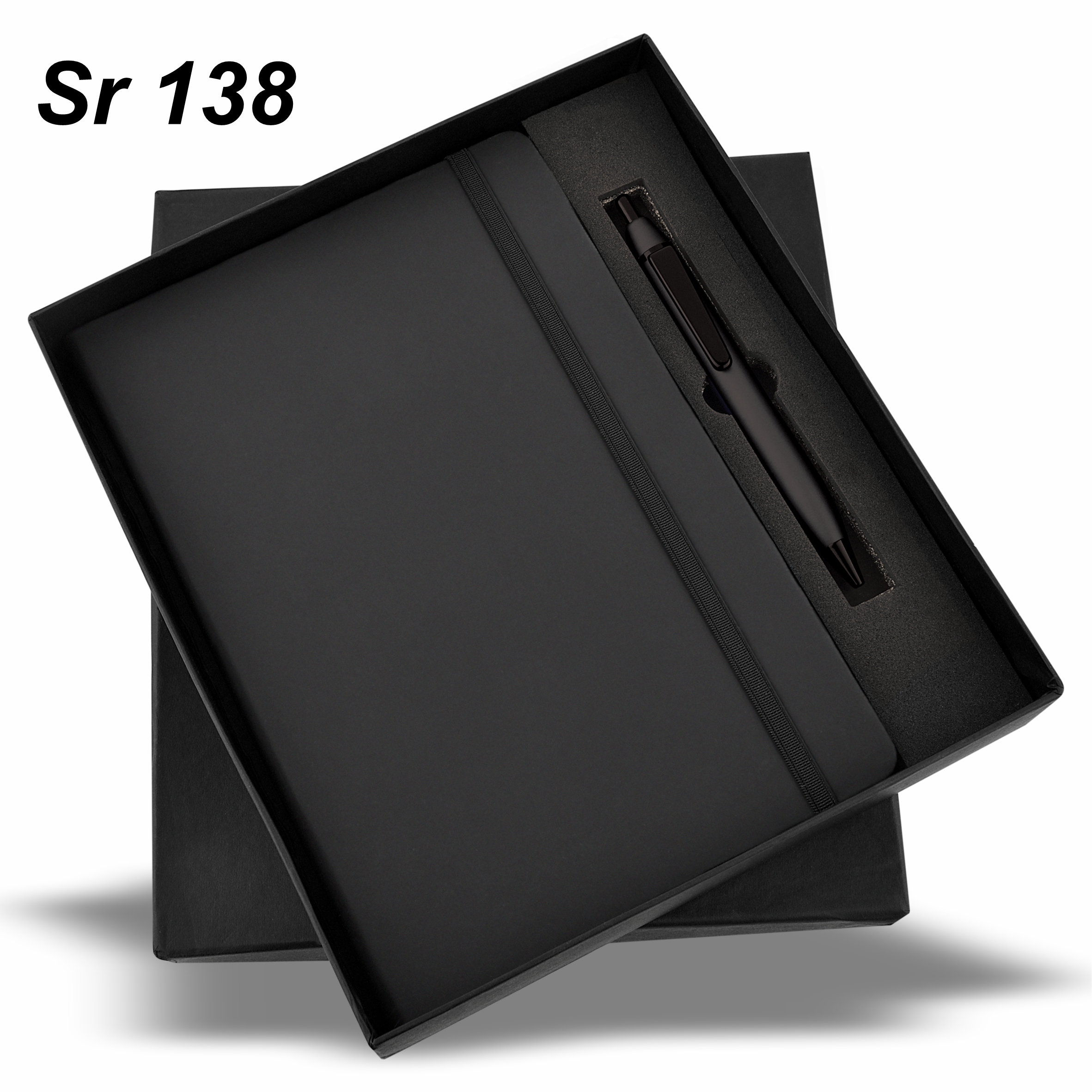 Black Elastic Pen & Diary Gift Set