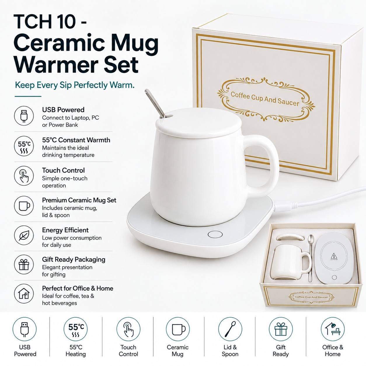 Ceramic Mug Warmer Set